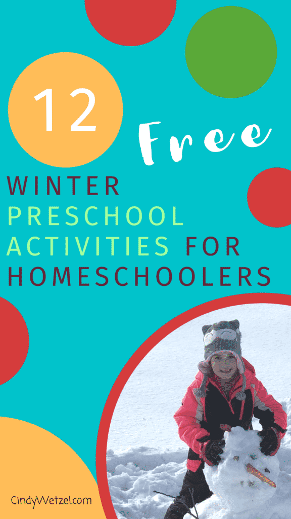 Pin for 12 Free Winter Preschool Activities