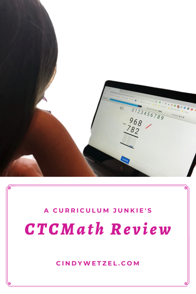 Girl using CTCMath on the computer.
