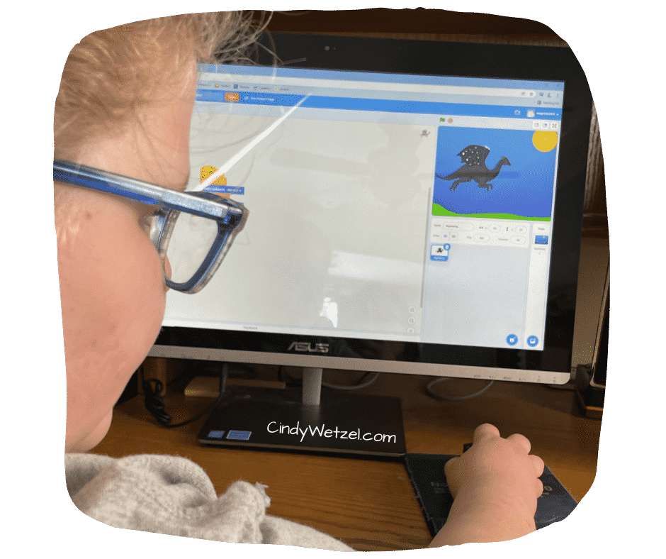 RJ animating her dragon with coding for kids by CodaKid