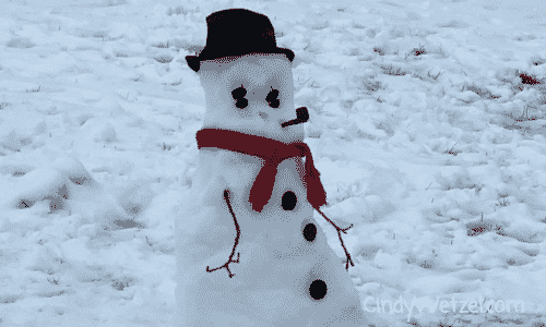 A snowman made by preschoolers